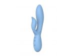 Голубой вибратор-кролик из силикона Isida - 21 см. #348562
