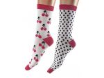 Набор из 2 пар носков Bamboo Socks - с вишенками и в горошек #351130