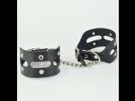 Черные кожаные наручники  "Лира" #353515
