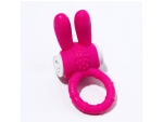 Розовое эрекционное кольцо "Зайчик" с вибрацией #354009