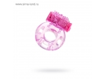 Розовое мягкое эрекционное кольцо с вибрацией #354213