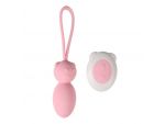 Розовые вагинальные шарики с петлёй и пультом ДУ #354222