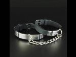 Черные силиконовые наручники с серебристой цепочкой #355341