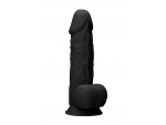 Черный фаллоимитатор Realistic Cock With Scrotum - 21,5 см. #356517