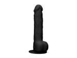 Черный фаллоимитатор Realistic Cock With Scrotum - 24 см. #356521