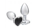 Только что продано Серебристая анальная пробка с чёрным кристаллом в форме сердца - 7 см. от компании Сима-Ленд за 613.00 рублей