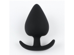 Черная силиконовая анальная пробка Soft-touch - 5,3 см. #357497