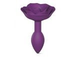 Фиолетовая анальная пробка с ограничителем-розой Open Rose Size S Butt Plug #360779