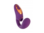 Фиолетовый вибромассажер с клиторальной стимуляцией Megam #367307