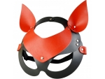 Красно-черная кожаная маска «Кошечка»