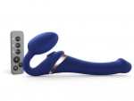 Синий безремневой страпон Multi Orgasm Size S с клиторальной стимуляцией