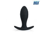 Черная силиконовая анальная пробка Sex Expert - 8,5 см. #369464