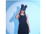 Пикантная черная маска «Озорная мышка» с заклепками #369754