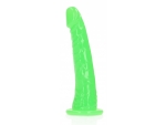 Зеленый люминесцентный фаллоимитатор на присоске - 17,5 см. #370226