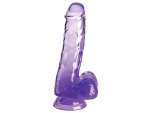 Фиолетовый фаллоимитатор с мошонкой на присоске 6’’ Cock with Balls - 17,8 см. #373367