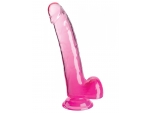 Розовый фаллоимитатор с мошонкой на присоске 9’’ Cock with Balls - 24,8 см. #373374