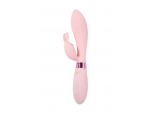 Нежно-розовый вибратор-кролик с независимыми моторчиками Indeep Theona - 21,5 см. #373578