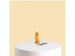 Золотистая свеча для торта в виде фаллоса - 4,5 см. #380184
