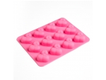 Ярко-розовая силиконовая форма для льда с фаллосами #382894