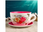 Горшок в форме чашки с розами «Блум» #385613