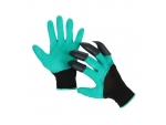 Зелено-черные нейлоновые перчатки «Землеройки» с латексной пропиткой и когтями (размер 10) #387282