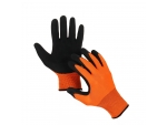 Черно-оранжевые нейлоновые перчатки с латексным полуобливом (размер 10) #387572