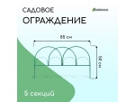 Зеленое декоративное металлическое ограждение «Парашют» (85х50 см) - 5 секций #388152
