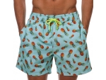 Голубые пляжные шорты с ананасами #390946