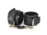Черные кожаные наручники с пряжками IDEAL #392329