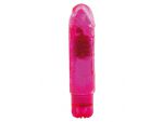 Розовый мини-вибратор JAMMY JELLY GLEAMY GLITTER с блёстками - 13,5 см. #44624