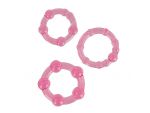 Набор из трех розовых колец разного размера Island Rings #46270
