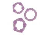 Набор из трех фиолетовых колец разного размера Island Rings  #46271
