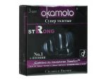 Супер прочные презервативы чёрного цвета Okamoto Strong - 3 шт. #46318
