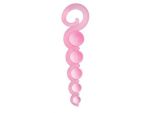 Розовая анальная цепочка из 5 шариков различного диаметра - 25,5 см. #46951