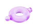 Фиолетовое эрекционное кольцо BASICX TPR COCKRING PURPLE с ушками для удобного надевания #46984