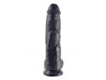 Реалистичный чёрный фаллоимитатор-гигант 10" Cock with Balls - 25,4 см. #47139