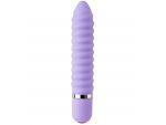 Фиолетовый ребристый мини-вибратор NEON WICKED WAND PURPLE - 11,4 см. #47294