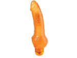 Оранжевый гелевый вибратор с широким основанием JELLY JOY 7INCH 10 RHYTHMS - 17,5 см. #47601