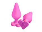 Розовая анальная пробка с основанием-сердечком CANDY HEART BE MINE - 8 см. #48033