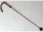 Плетеный длинный красный лаковый стек с наконечником-крестом - 85 см. #48725