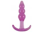Фиолетовая анальная пробка Jelly Rancher T-Plug Ripple Purple - 10,9 см. #49515