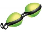 Зелёные вагинальные шарики на чёрной сцепке Joyballs Secret #49646