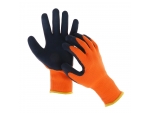 Оранжево-черные садовые утепленные нейлоновые перчатки с двойным латексным обливом (размер 10) #404831