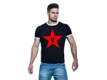 Черная футболка с принтом-звездой #405761