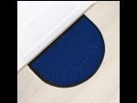 Синий придверный полукруглый коврик с надписью Welcome и окантовкой (40×60 см) #409496