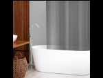 Серая штора для ванной «Квадраты» (180х180 см) #410314