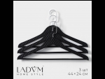 Черные плечики для одежды LaDоm Eliot (44х24 см) - 3 шт. #410365