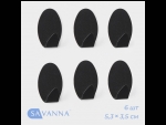 Набор из 6 черных металлических самоклеящихся крючков Black Loft Drop #410385