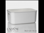Белый контейнер для хранения с крышкой «Лёгкость» (36,5х26х16 см) #410431