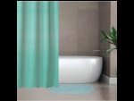 Набор для ванной «Селест» цвета морской волны: штора и коврик #410562